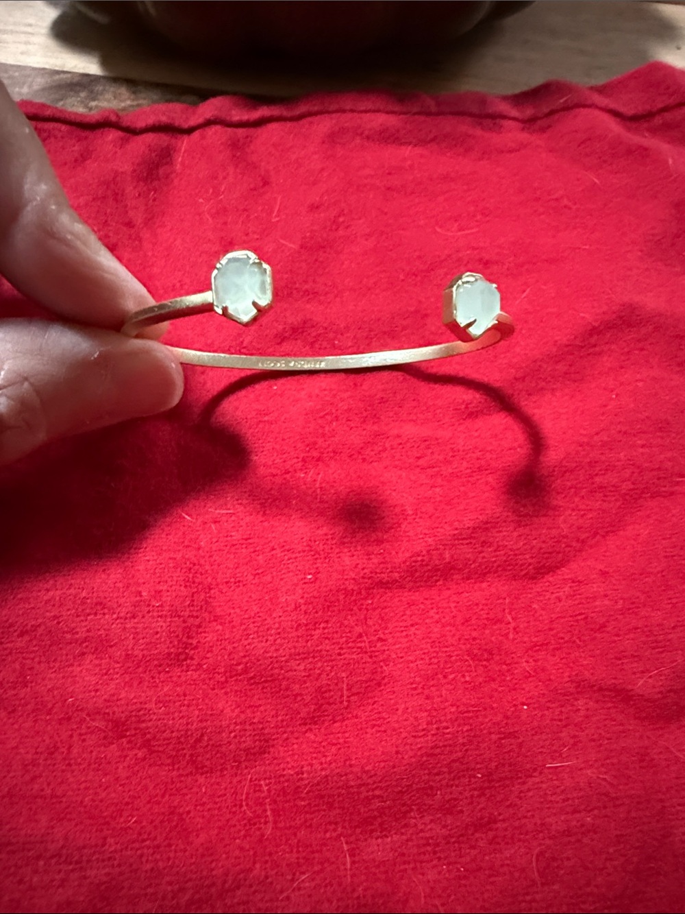 Kendra Scott Gold Open Cuff Bracelet with White Stone Tips